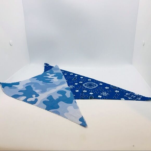 Dog Handkerchief Set of Two Blue Small Toy - Picture 3 of 12